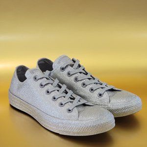 Deals for Silver Glitter Converse Shoes 
